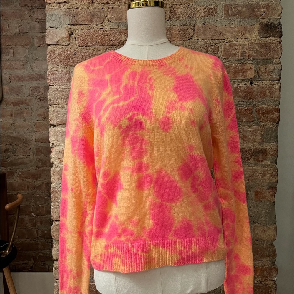 The Elder Statesman Pink and Orange Tie-Dye Sweater